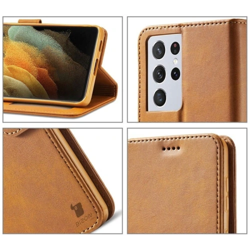 Buy Bizon Case Wallet Samsung Galaxy S21 Ultra light brown - BIZ7745 - {ean13} - Home Screen Store Europe