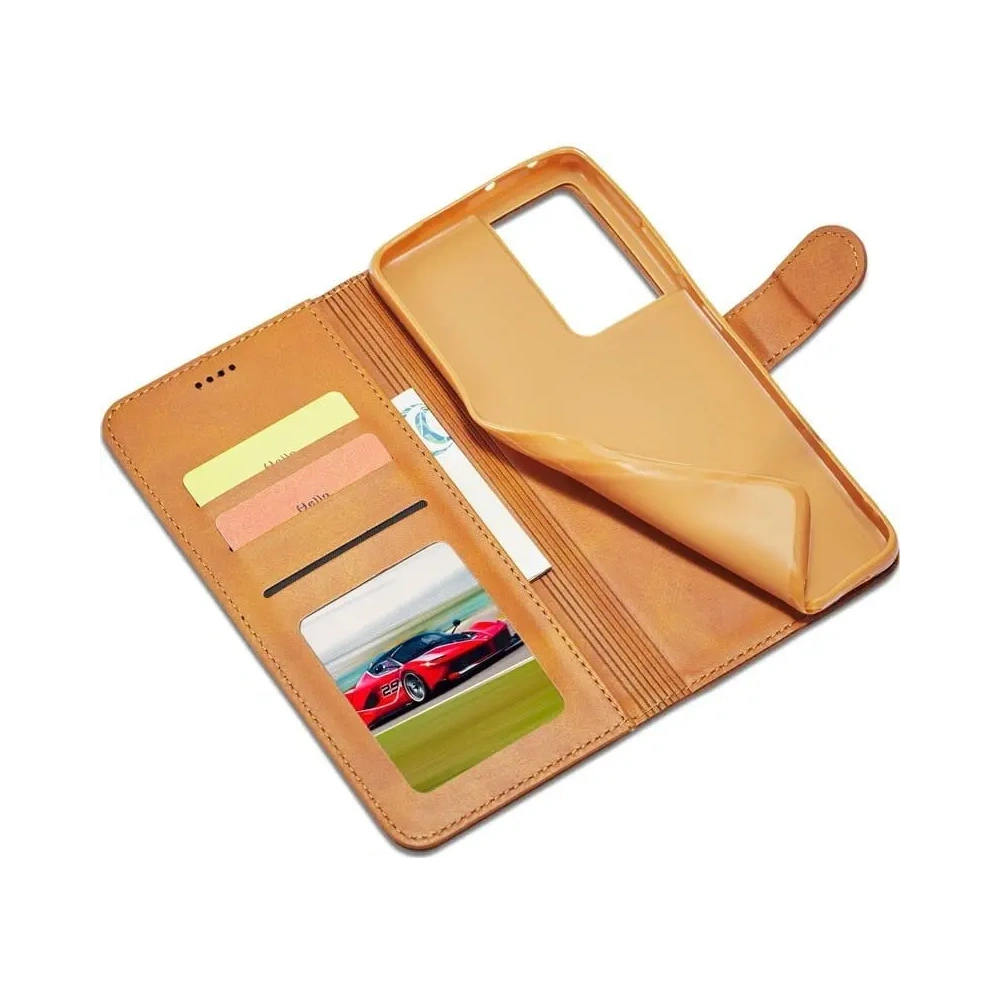 Etui Bizon Case Wallet do Samsung Galaxy S21 Ultra jasnobrązowe