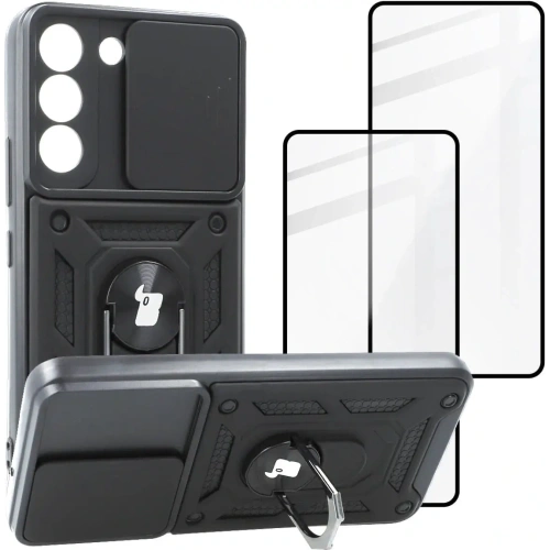 Kup Etui + 2x szkło na ekran Bizon Case Camshield Pack do Samsung Galaxy S22 czarne - BIZ7746 - {ean13} - Sklep Home Screen