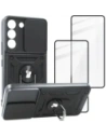 Bizon Case Camshield Pack case + 2x screen glass Samsung Galaxy S22 black