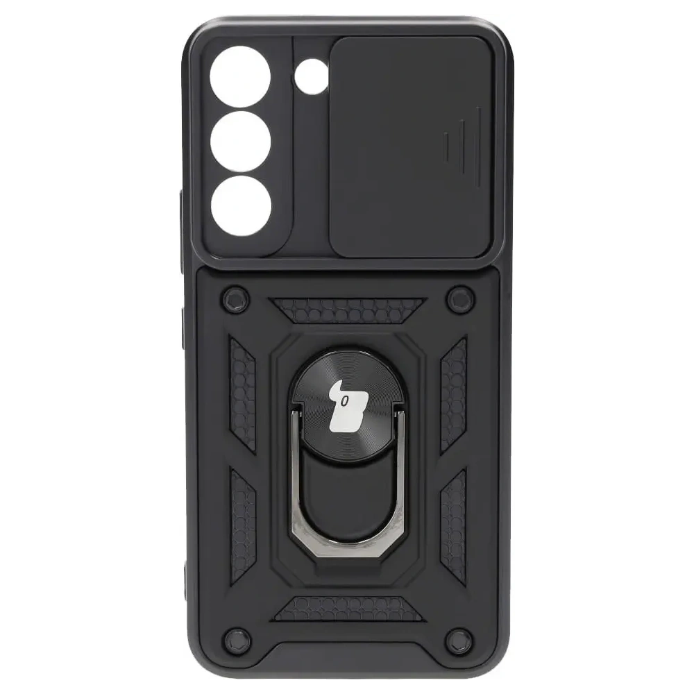 Etui + 2x szkło na ekran Bizon Case Camshield Pack do Samsung Galaxy S22 czarne