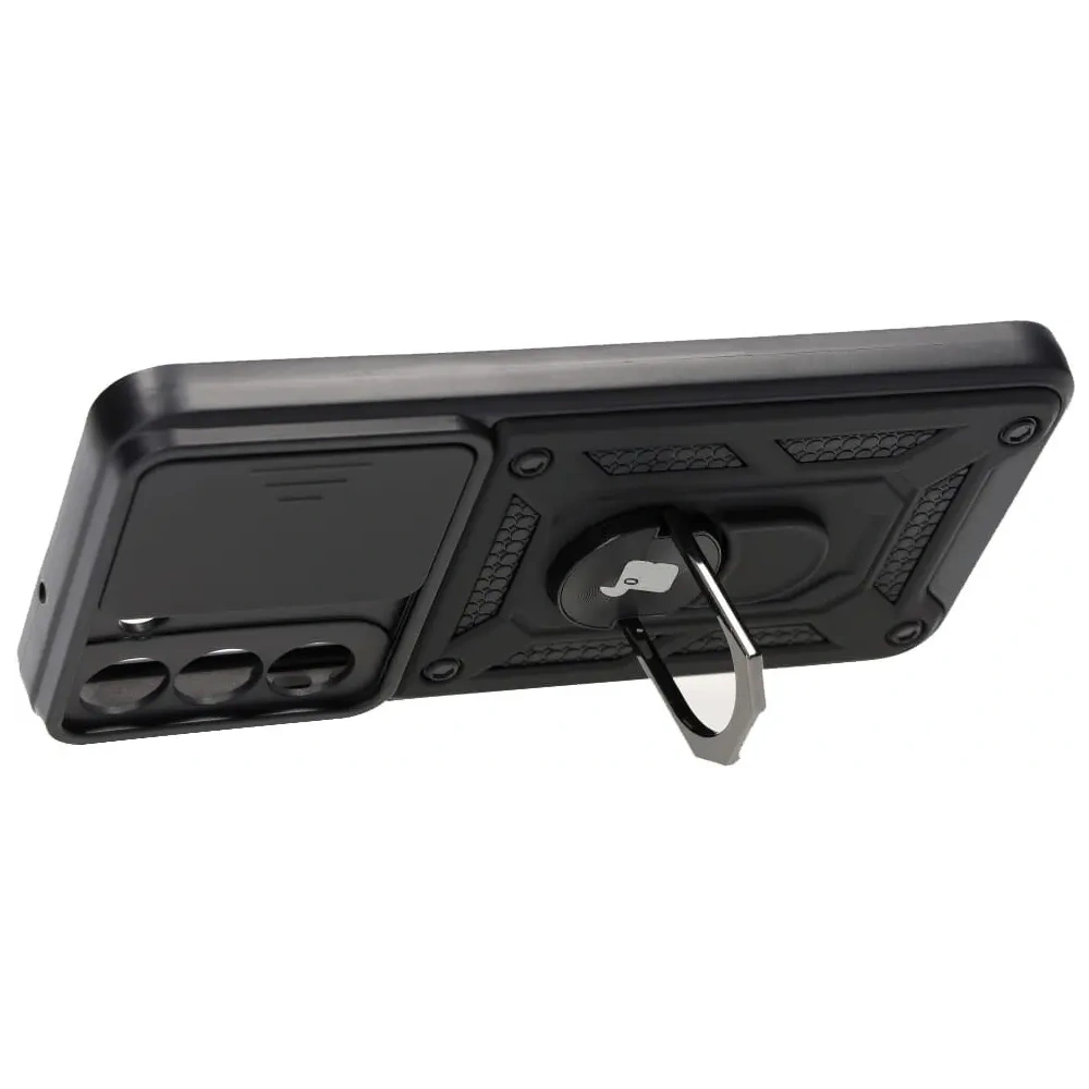 Etui + 2x szkło na ekran Bizon Case Camshield Pack do Samsung Galaxy S22 czarne