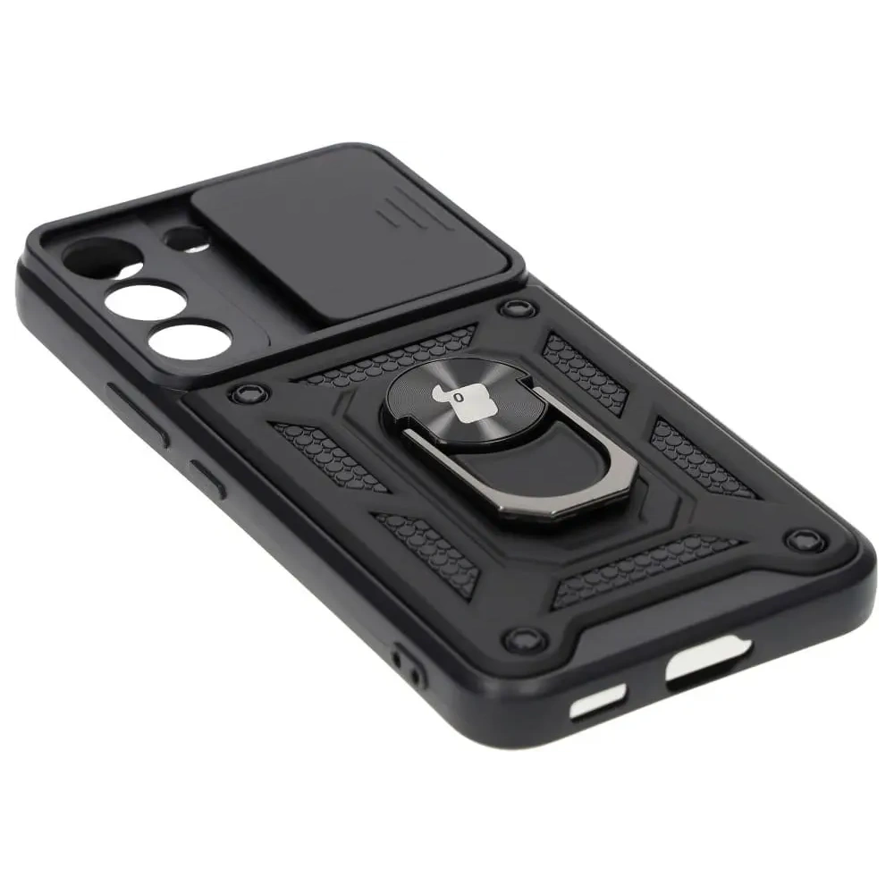 Etui + 2x szkło na ekran Bizon Case Camshield Pack do Samsung Galaxy S22 czarne