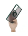 Bizon Case Hybrid Ring Samsung Galaxy S22 smoky with a dark green frame