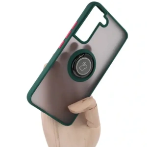 Kup Bizon Case Hybrid Ring Samsung Galaxy S22 fumurie cu un cadru verde închis - BIZ1550 - {ean13} - Sklep Home Screen