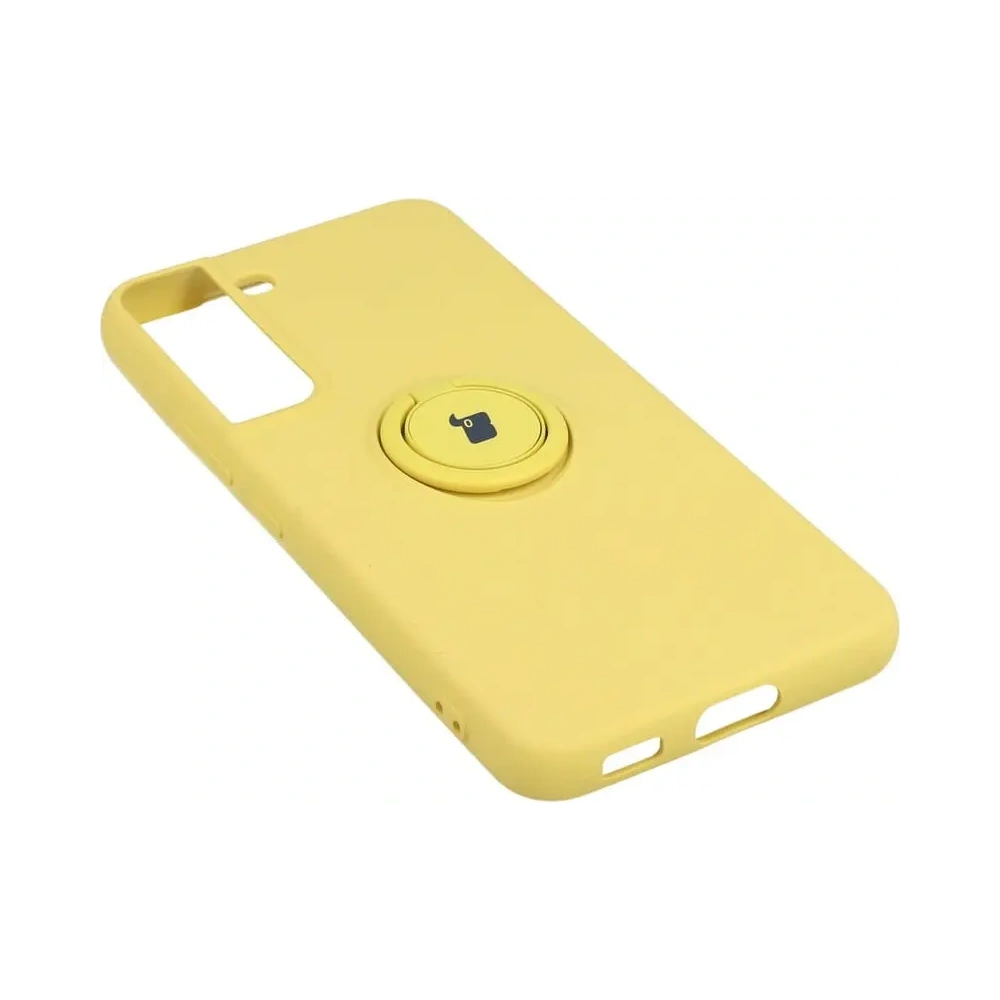Etui Bizon Case Silicone Ring do Samsung Galaxy S22 żółte