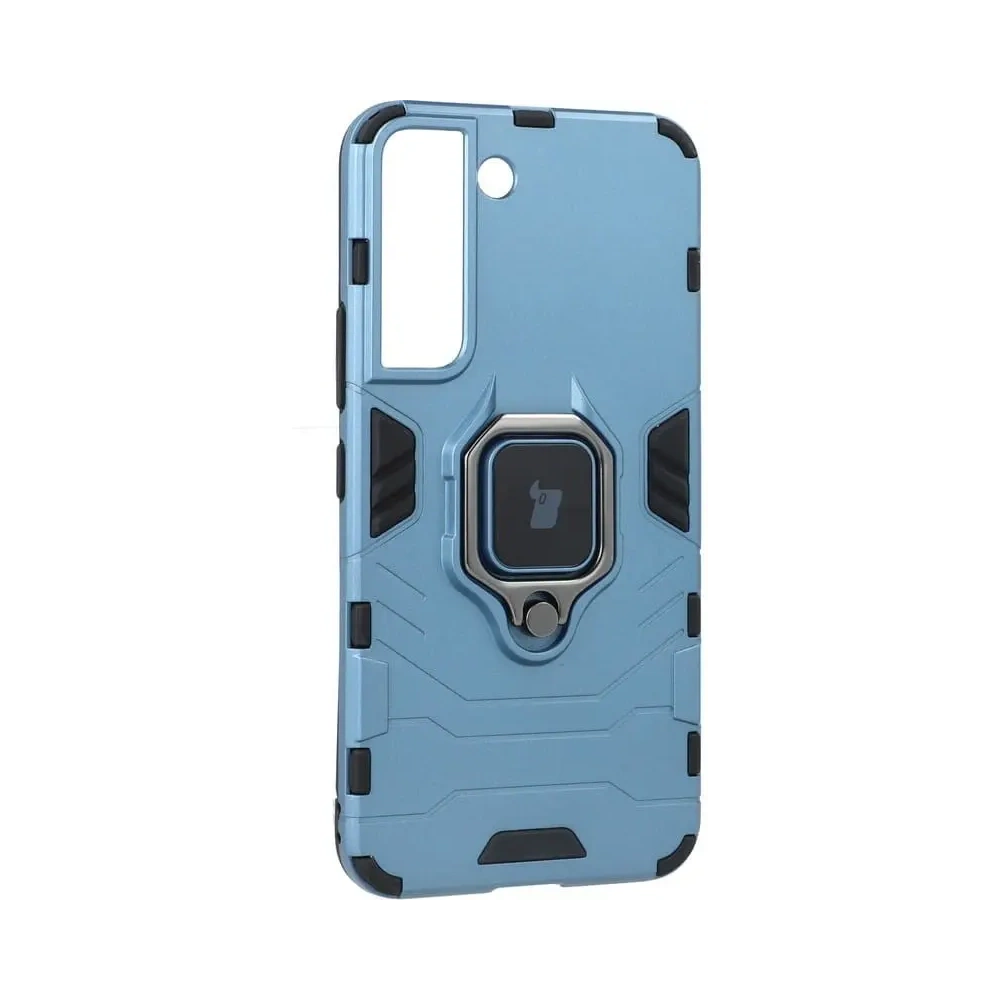 Etui Bizon Case Armor Ring do Samsung Galaxy S22 niebieskie