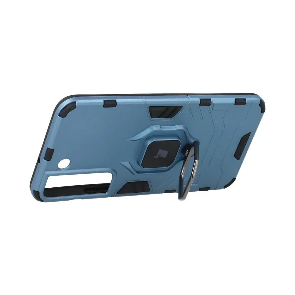 Etui Bizon Case Armor Ring do Samsung Galaxy S22 niebieskie