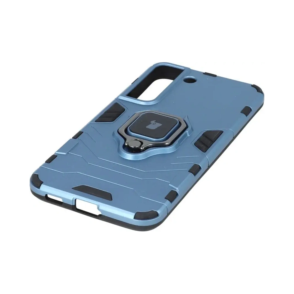 Etui Bizon Case Armor Ring do Samsung Galaxy S22 niebieskie