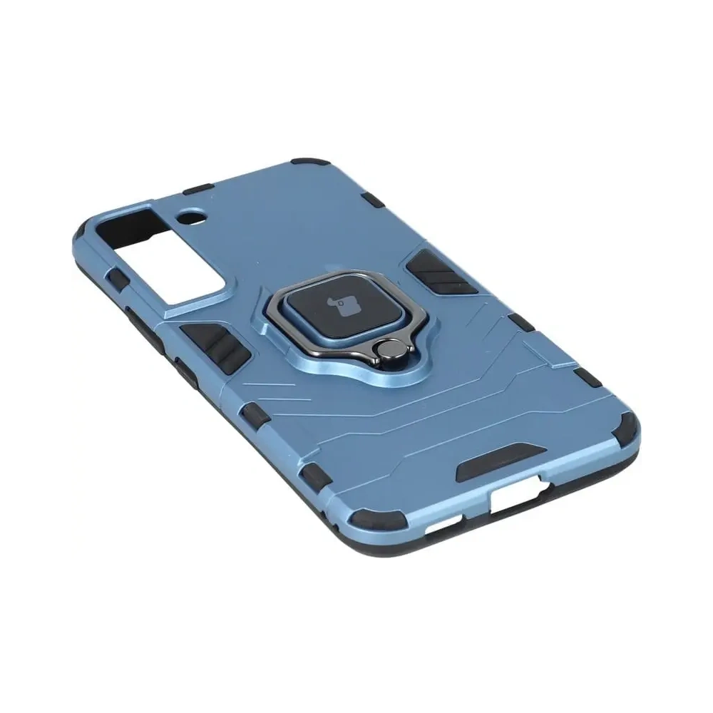 Etui Bizon Case Armor Ring do Samsung Galaxy S22 niebieskie