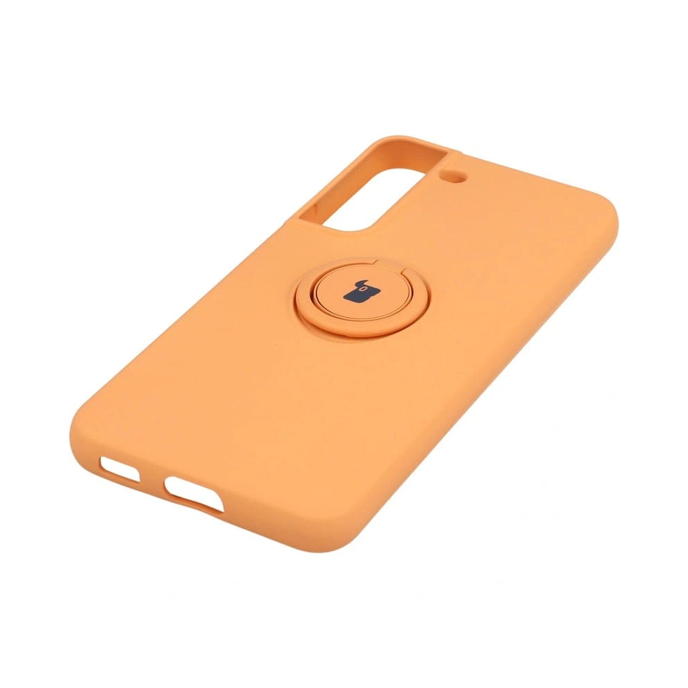 Etui Bizon Case Silicone Ring do Samsung Galaxy S22 pomarańczowe
