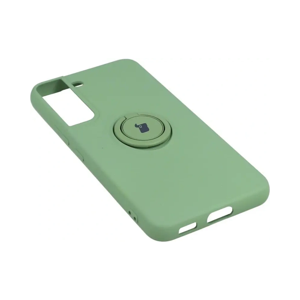Etui Bizon Case Silicone Ring do Samsung Galaxy S22 jasnozielone