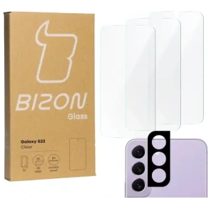 Buy Bizon Glass Clear tempered glass - 3 pcs. + lens glass Samsung Galaxy S22 - BIZ1571 - {ean13} - Home Screen Store Europe