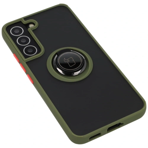 Kup Bizon Case Hybrid Ring Samsung Galaxy S22 rauchig mit einem grünen Rahmen - BIZ7761 - {ean13} - Sklep Home Screen