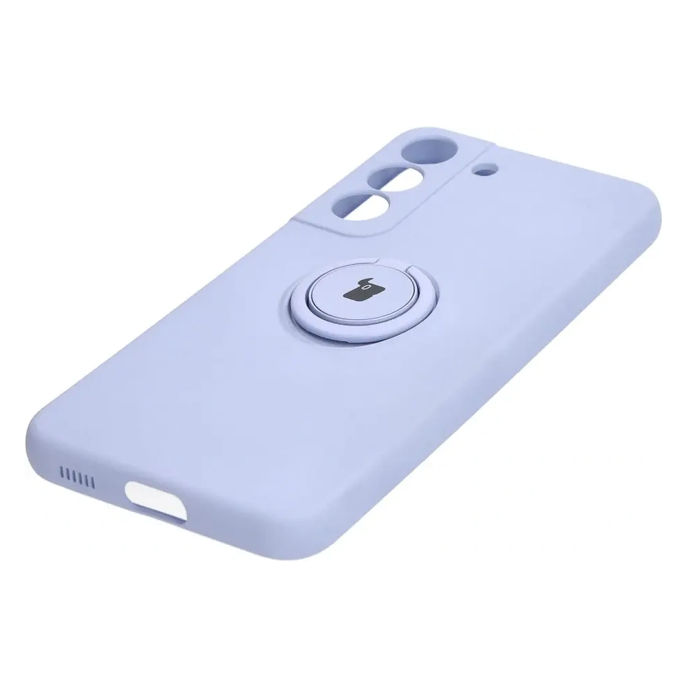 Etui Bizon Case Silicone Ring do Samsung Galaxy S22 fioletowe