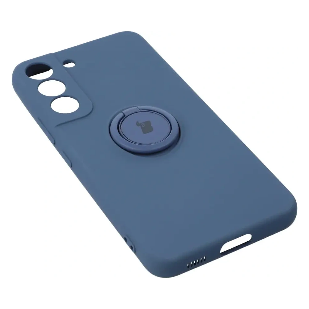 Etui Bizon Case Silicone Ring do Samsung Galaxy S22 granatowe