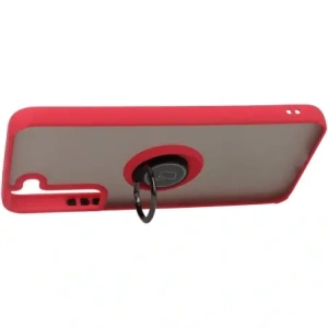 Bizon Case Hybrid Ring Samsung Galaxy S22 Plus smoky with a red frame