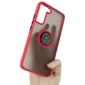 Bizon Case Hybrid Ring Samsung Galaxy S22 Plus smoky with a red frame