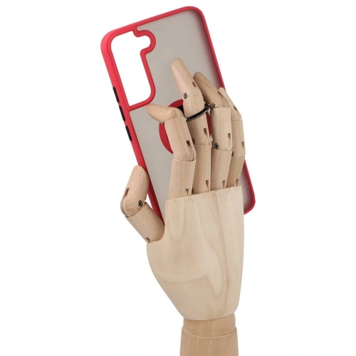 Kup Etui z uchwytem na palec Bizon Case Hybrid Ring do Galaxy S22 Plus, przydymione z czerwoną ramką - BIZ7775 - {ean13} - Sklep Home Screen
