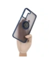 Bizon Case Hybrid Ring Samsung Galaxy S22 Plus smoky with a navy blue frame