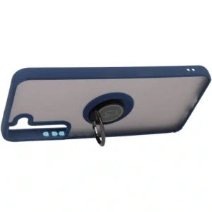 Bizon Case Hybrid Ring Samsung Galaxy S22 Plus smoky with a navy blue frame