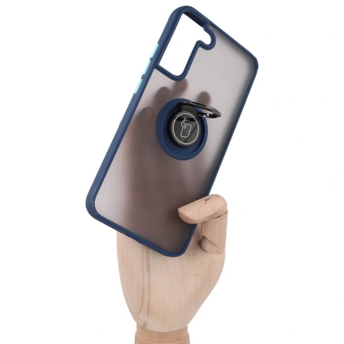 Buy Bizon Case Hybrid Ring Samsung Galaxy S22 Plus smoky with a navy blue frame - BIZ7776 - {ean13} - Home Screen Store Europe