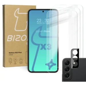 Buy Bizon Glass Clear tempered glass - 3 pcs. + lens glass Samsung Galaxy S22 Plus - BIZ1597 - {ean13} - Home Screen Store Europe