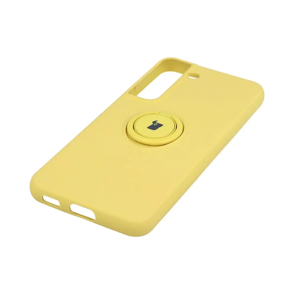 Etui Bizon Case Silicone Ring do Samsung Galaxy S22 Plus żółte