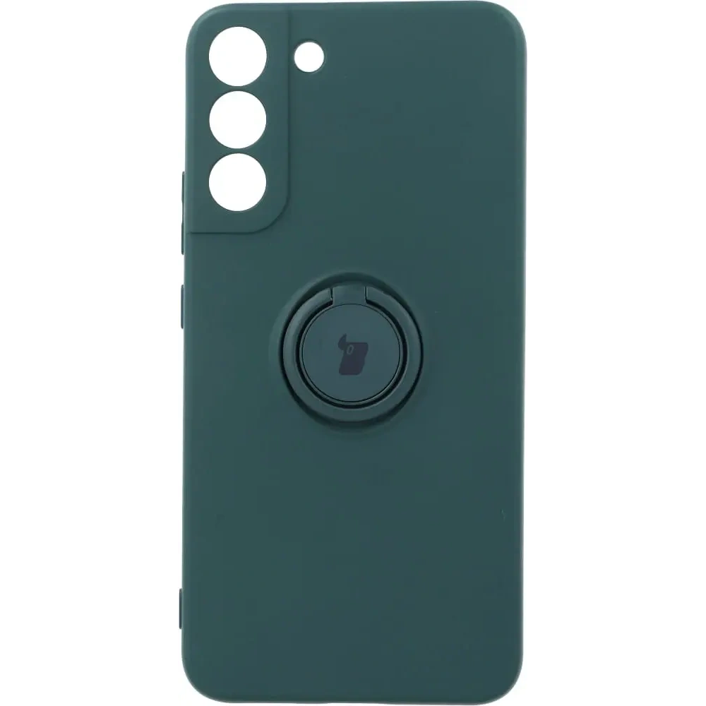 Etui Bizon Case Silicone Ring do Samsung Galaxy S22 Plus ciemnozielone