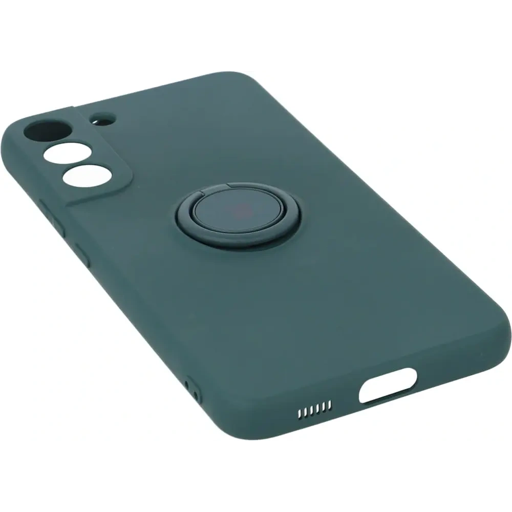 Etui Bizon Case Silicone Ring do Samsung Galaxy S22 Plus ciemnozielone