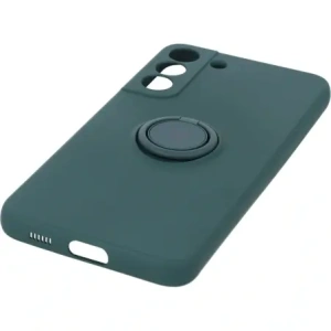Etui Bizon Case Silicone Ring do Samsung Galaxy S22 Plus ciemnozielone