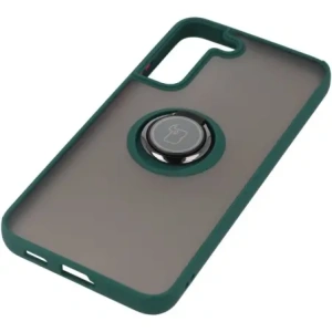 Bizon Case Hybrid Ring Samsung Galaxy S22 Plus smoky with a dark green frame