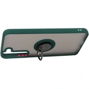 Bizon Case Hybrid Ring Samsung Galaxy S22 Plus smoky with a dark green frame