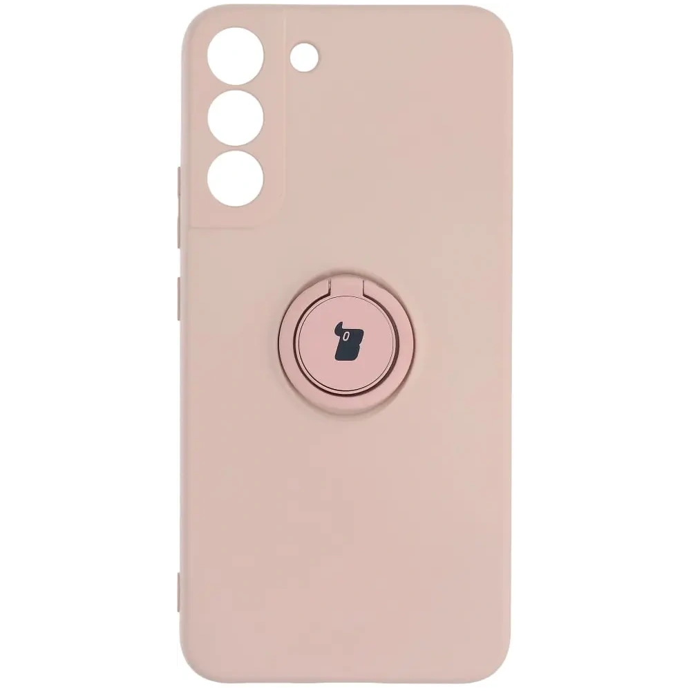Etui Bizon Case Silicone Ring do Samsung Galaxy S22 Plus jasnoróżowe