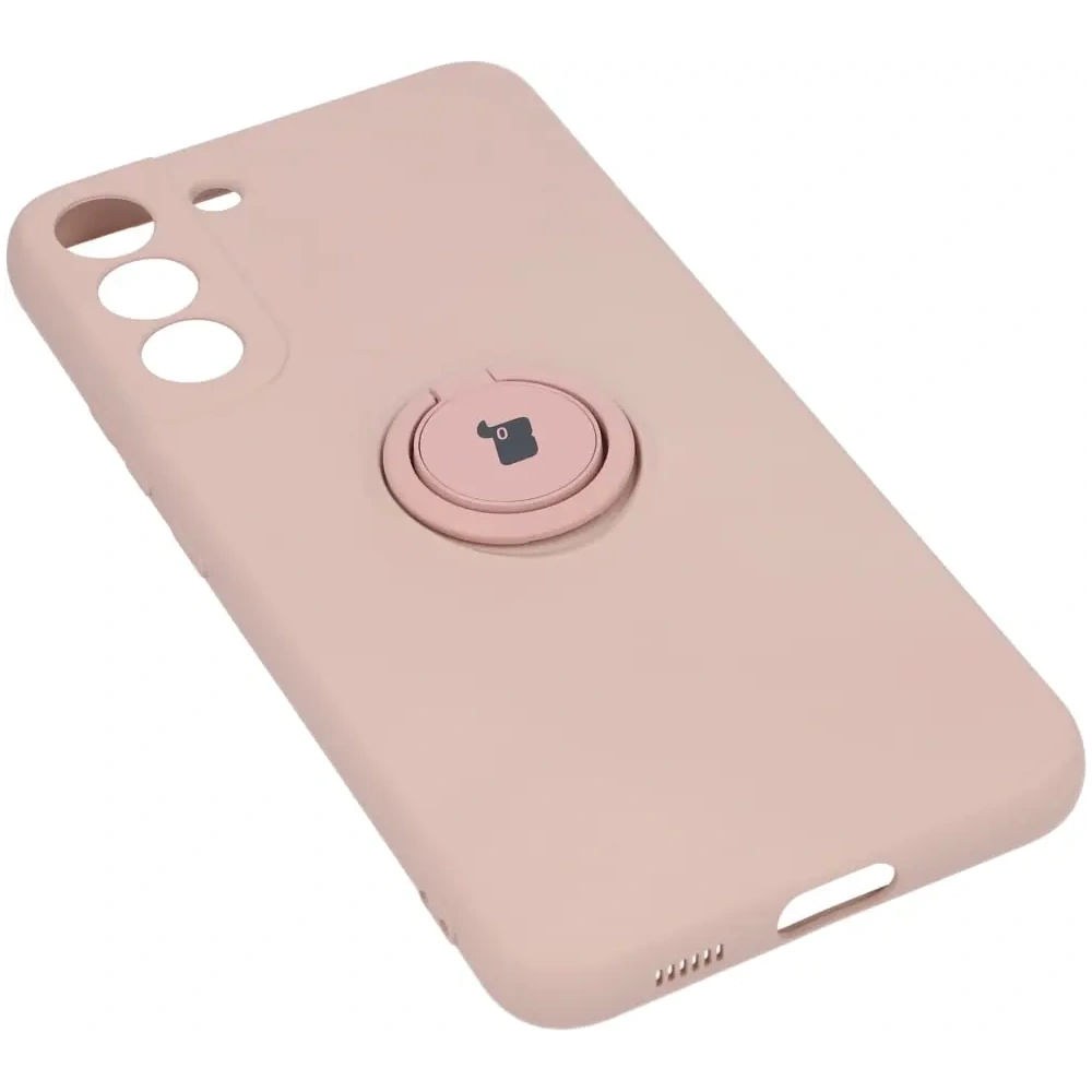 Etui Bizon Case Silicone Ring do Samsung Galaxy S22 Plus jasnoróżowe