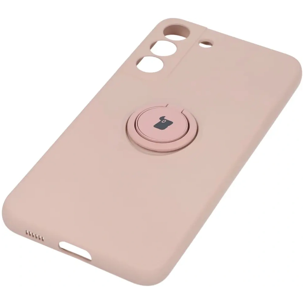 Etui Bizon Case Silicone Ring do Samsung Galaxy S22 Plus jasnoróżowe