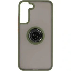 Bizon Case Hybrid Ring Samsung Galaxy S22 Plus smoky with a green frame