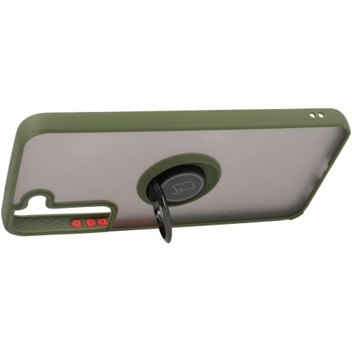 Kup Bizon Case Hybrid Ring Samsung Galaxy S22 Plus smoky cu un cadru verde - BIZ7796 - {ean13} - Sklep Home Screen