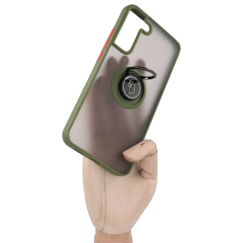 Buy Bizon Case Hybrid Ring Samsung Galaxy S22 Plus smoky with a green frame - BIZ7796 - {ean13} - Home Screen Store Europe