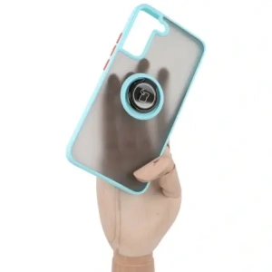 Bizon Case Hybrid Ring Samsung Galaxy S22 Plus smoky with a light blue frame