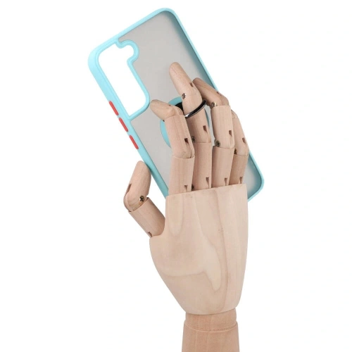 Kup Bizon Case Hybrid Ring Samsung Galaxy S22 Plus fumuriu cu un cadru bleu deschis - BIZ7798 - {ean13} - Sklep Home Screen