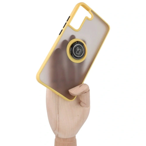 Buy Bizon Case Hybrid Ring Samsung Galaxy S22 Plus smoky with a yellow frame - BIZ7799 - {ean13} - Home Screen Store Europe