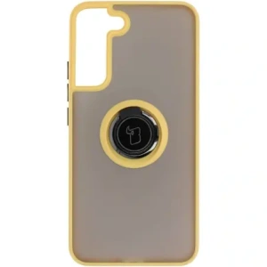Bizon Case Hybrid Ring Samsung Galaxy S22 Plus smoky with a yellow frame