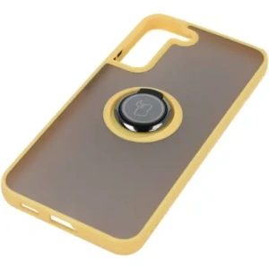 Bizon Case Hybrid Ring Samsung Galaxy S22 Plus smoky with a yellow frame