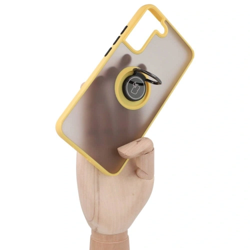 Buy Bizon Case Hybrid Ring Samsung Galaxy S22 Plus smoky with a yellow frame - BIZ7799 - {ean13} - Home Screen Store Europe