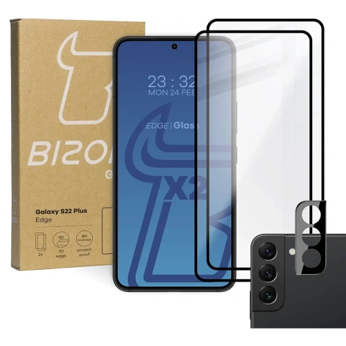 Kup Bizon Glass Edge 2x edzett üveg + lencsevédő Samsung Galaxy S22 Plus - BIZ7805 - {ean13} - Sklep Home Screen