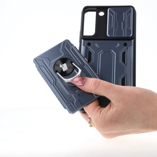 Kup Etui Bizon Case Camshield Card Slot Ring do Galaxy S22 Plus, szare - BIZ7808 - {ean13} - Sklep Home Screen