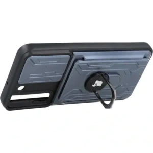 Bizon Case Camshield Card Slot Ring Samsung Galaxy S22 Plus grey