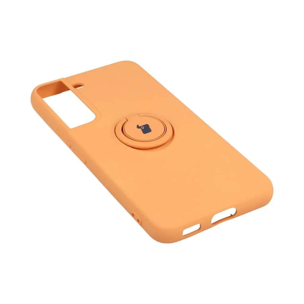 Etui Bizon Case Silicone Ring do Samsung Galaxy S22 Plus pomarańczowe