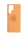 Etui Bizon Case Silicone Ring do Samsung Galaxy S22 Ultra pomarańczowe